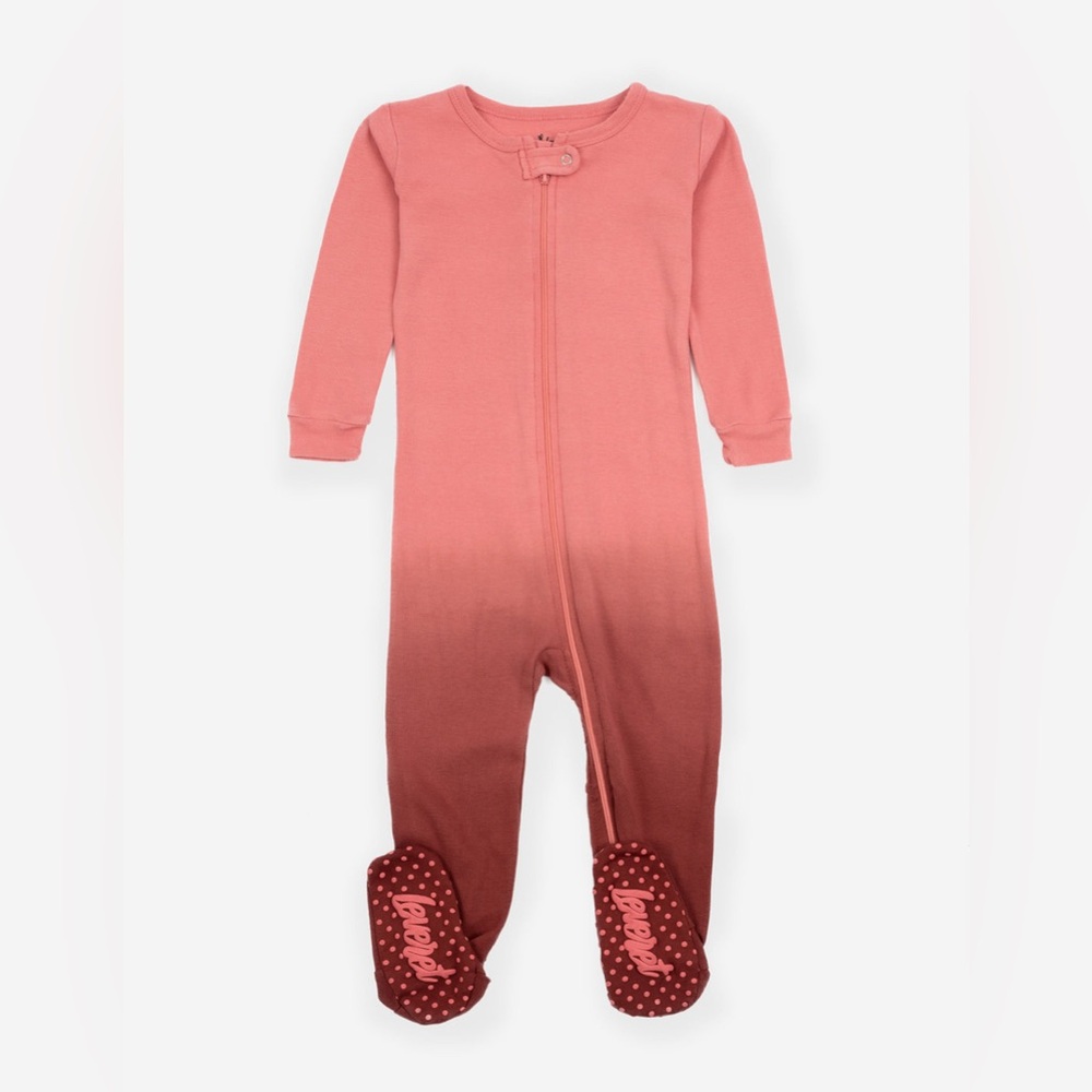 Leveret Footed Onbre Tie Dye Pink‎ Kids One Piece Pajama Size 12-18 months